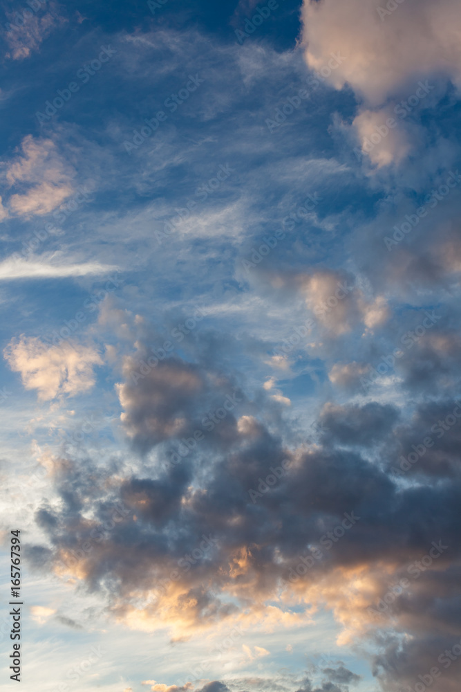 Clouds in blue sky after sunset Clouds in blue sky after sunset