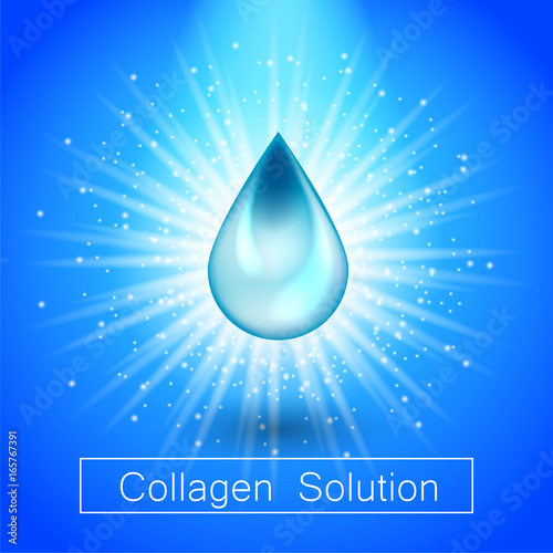 protect collagen solution. Vector design skincare essence drop