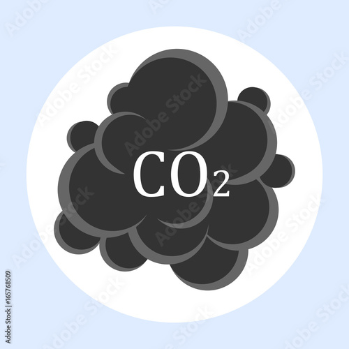 CO2 Ausstoß Abgase Flat Design Vektor Grafik Illustration Icon