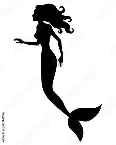 Silhouette of mermaid