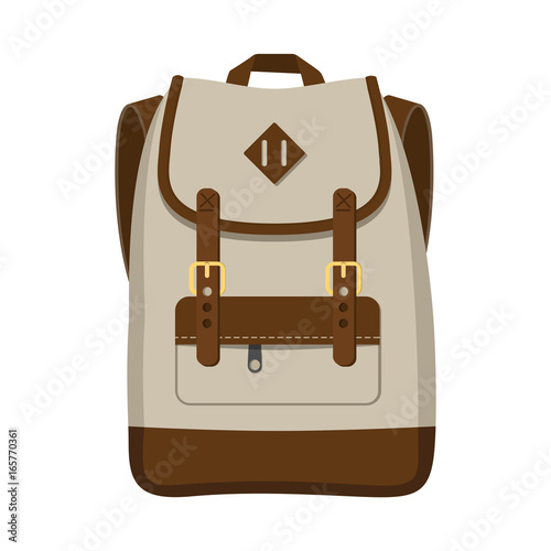 Backpack Rucksack Flat Design Vektor Grafik Illustration Icon