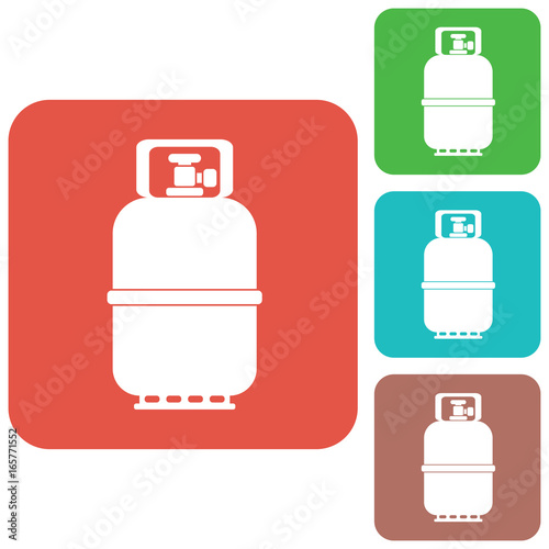 Camping gas bottle icon. Flat icon isolated