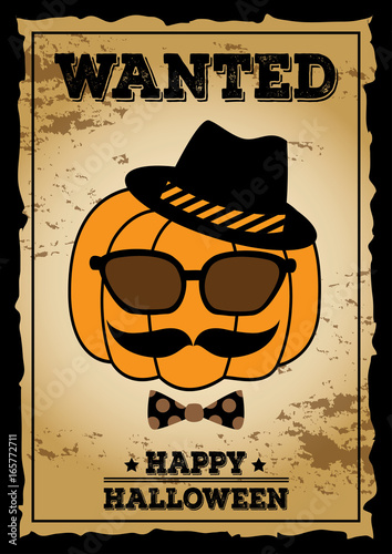 Halloween vintage poster pumpkin party