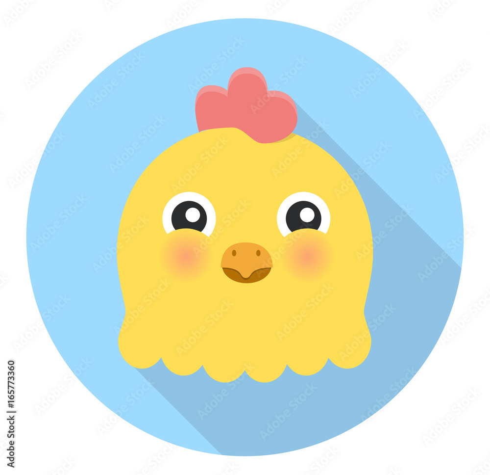 Obraz premium Huhn Flat Design Vektor Grafik Illustration Icon
