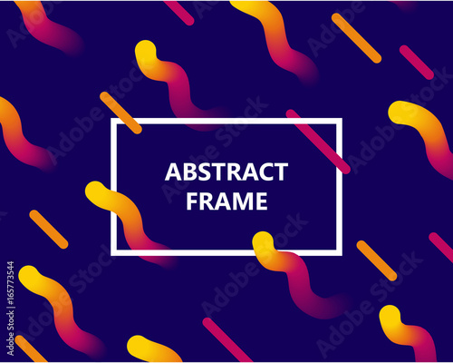 Abstract frame gradient copy. Rectangular frame on a blue background with a bright gradient for designers and illustrators. Abstract frame gradient vector illustration