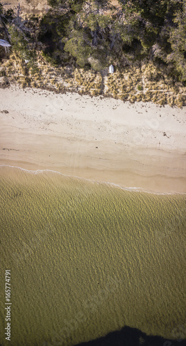 Dennes Point beach from above, located on Bruny Island in Tasmania. photo