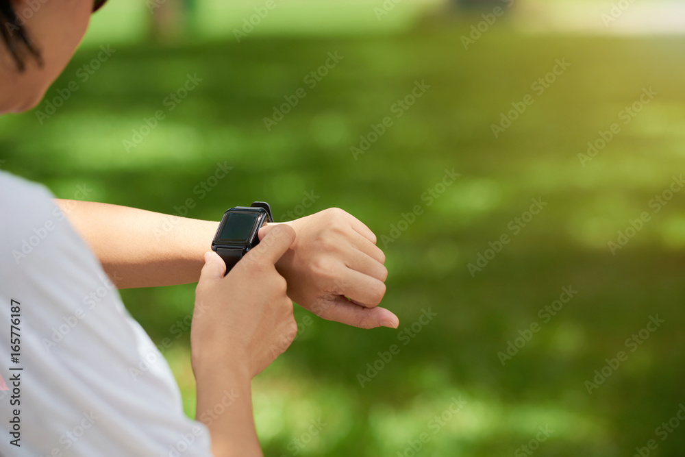 Fitness Watch on Womans Wrist