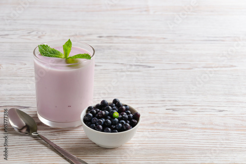 Homemade blueberry yogurt