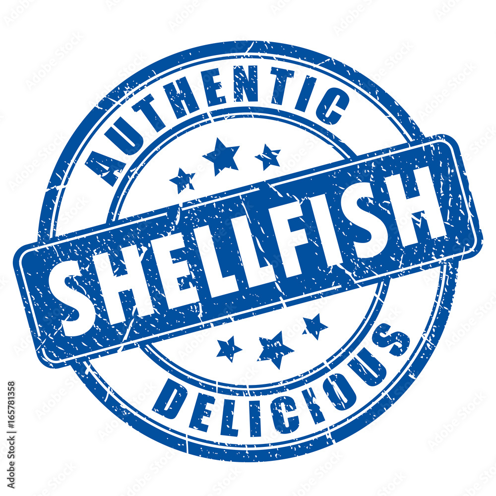 Shellfish food rubber stamp