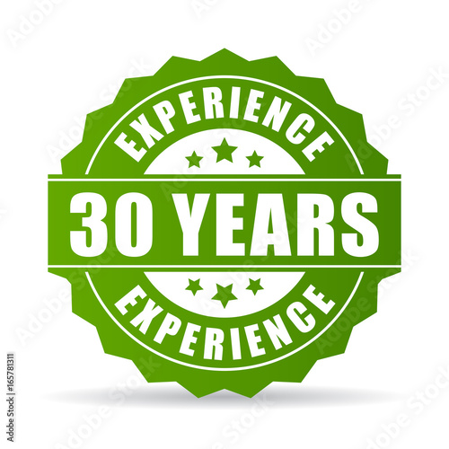 30 years experience vector icon