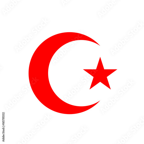 Star and crescent vector icon