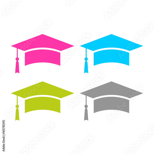 Square graduation cap vector icon