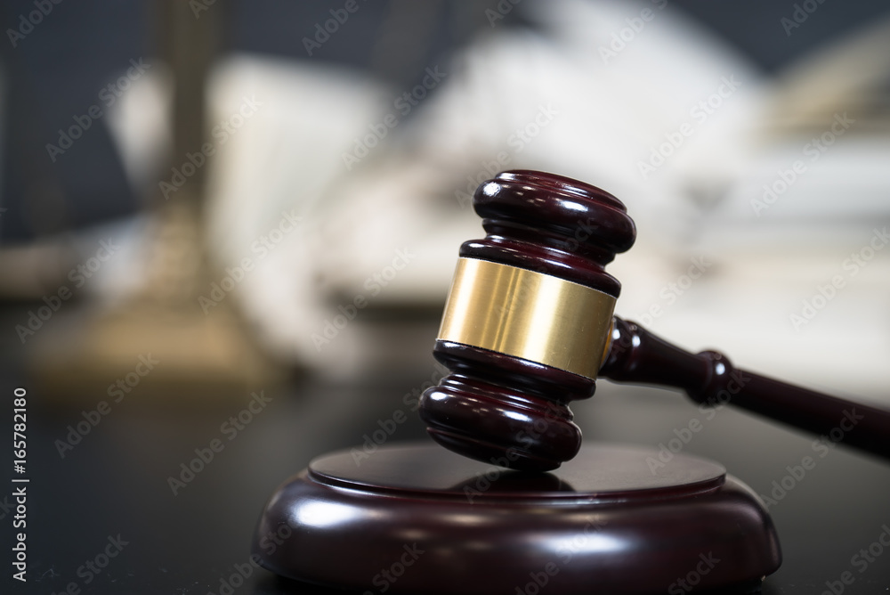 Symbols for balance and power in law and court, selected focus, narrow depth of field