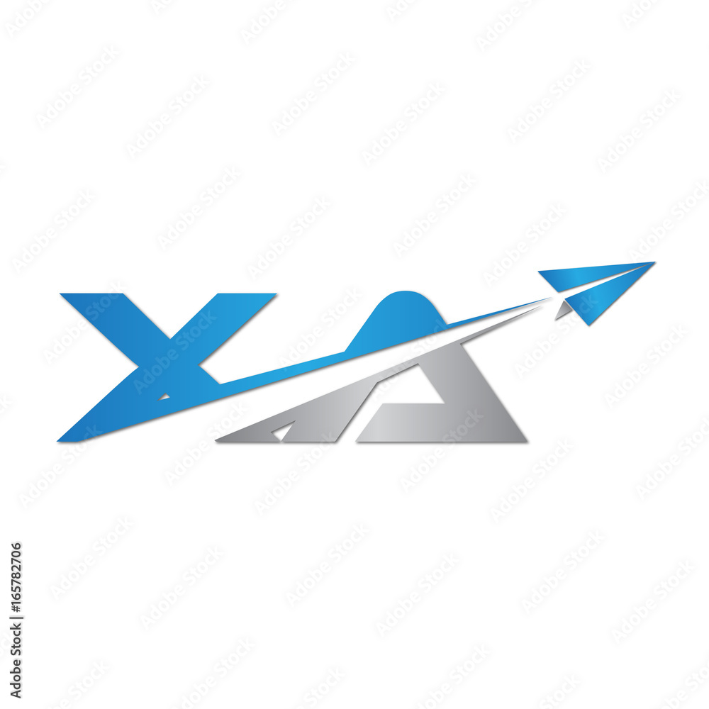 XA initial letter logo origami paper plane