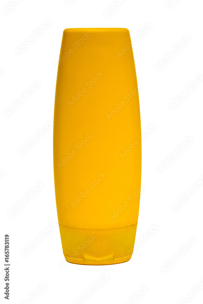 Bottle with sunscreen lotion isolated on white background Bottle with sunscreen lotion isolated on white background