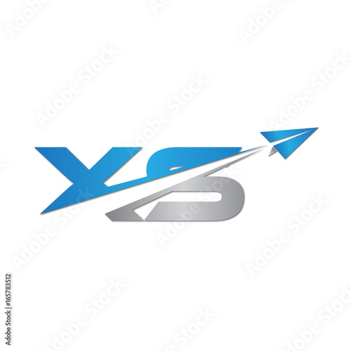 XS initial letter logo origami paper plane