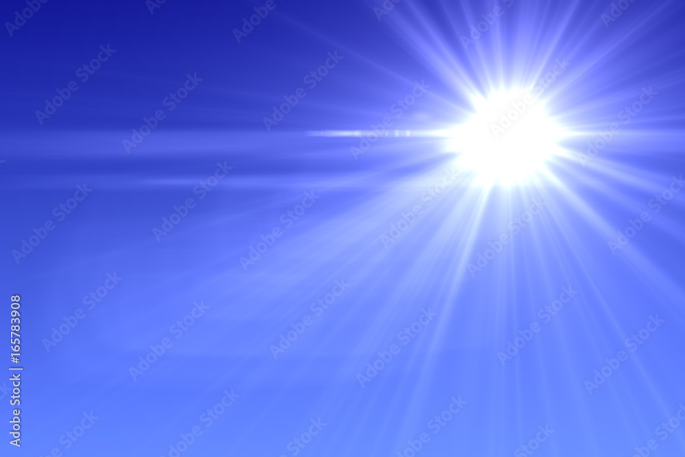 Sun burst and blue sky Sun burst and blue sky
