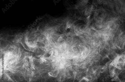 White smoke on a black background