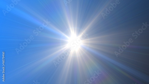 Sun burst and blue sky