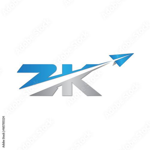 Free Download ZK initial letter logo origami paper plane - GFXLoad