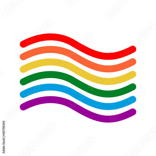LGBT flag linear style. Sign of rainbow. Gay Symbol