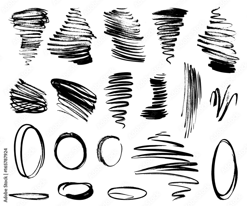 Black brush strokes set Black brush strokes set