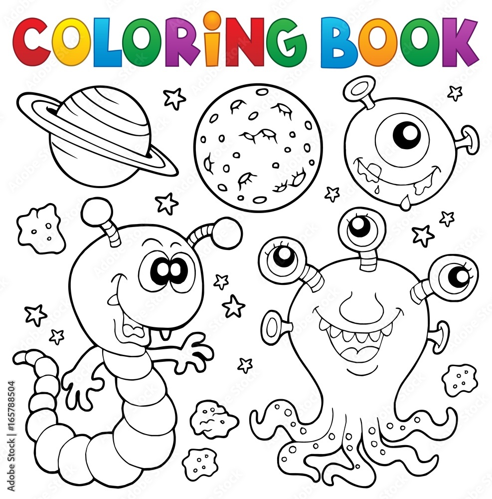 Coloring book monster theme 2