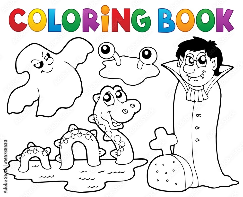 Coloring book monster theme 4 Coloring book monster theme 4