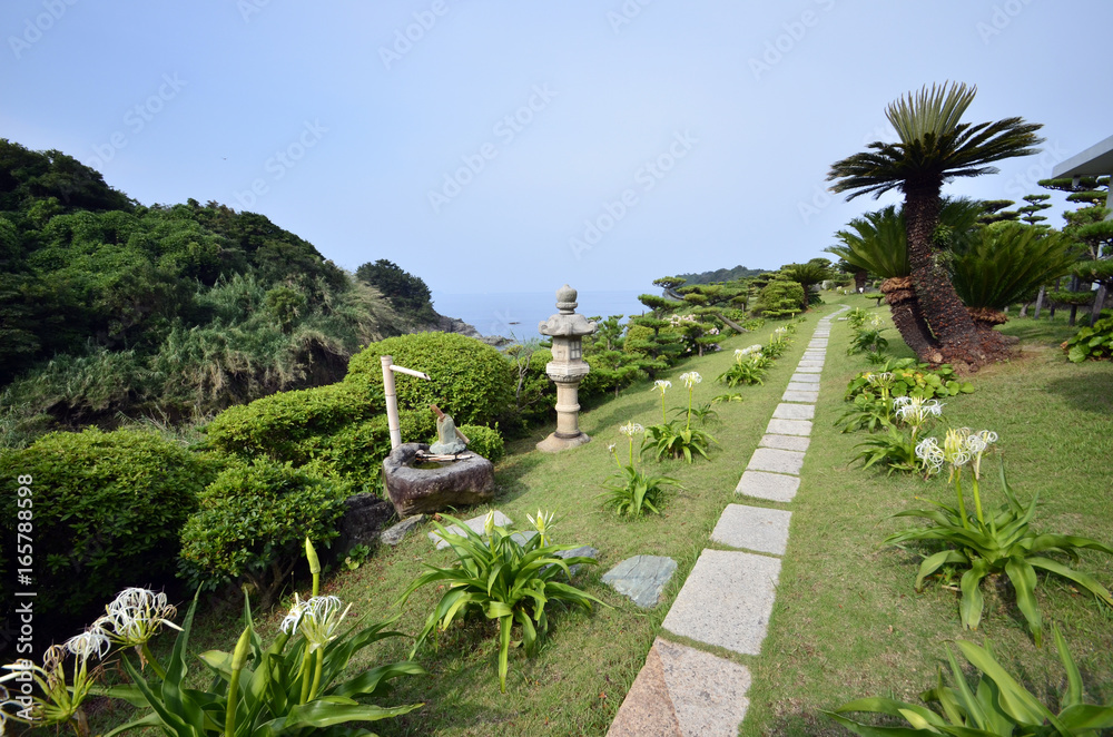View from the Japanese garden on the wakayama mountain View from the Japanese garden on the wakayama mountain