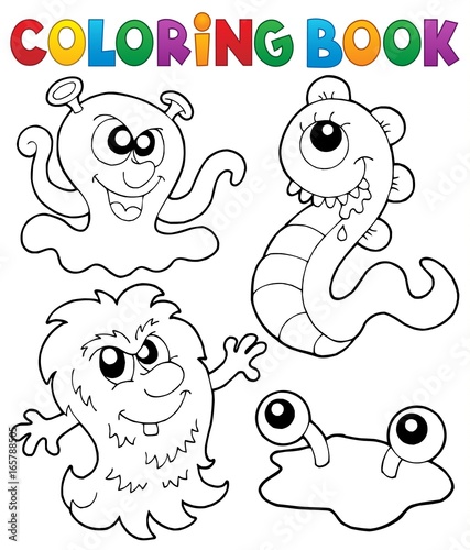 Coloring book monster theme 3