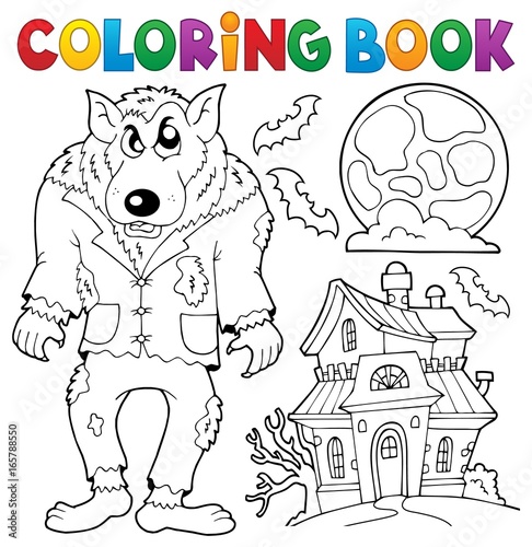 Coloring book werewolf theme