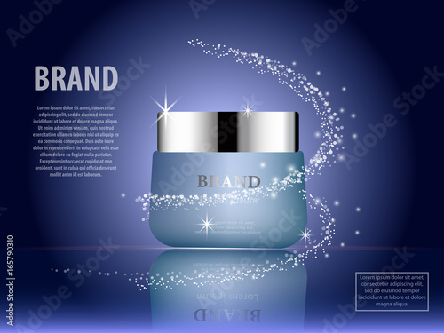 Realistic 3D Style Digital Vector Glass of Cream Container Ready for Rrint Ads or Magazine Design. Rrealistic 3d Style