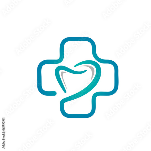 line art dental cross logo