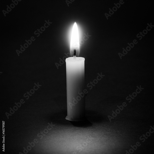 still life candle light with abstract black and white concept