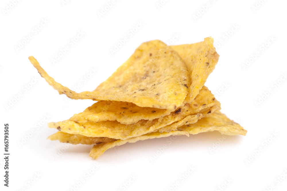 Naklejka premium Corn chips isolated on white