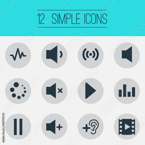 Vector Illustration Set Of Simple Designicons Icons. Elements Chain