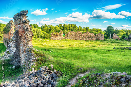 Belarus: remains of Kreva, Krewo, Krevo castle in the summer
 photo