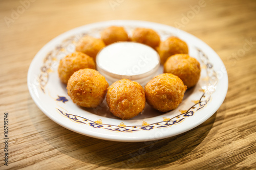 Cheese balls with sour cream