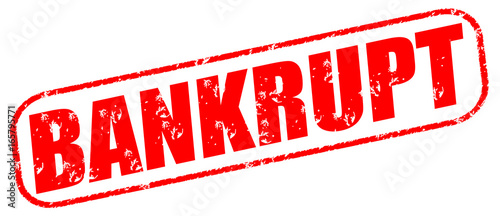 Bilde på lerret bankrupt red stamp on white background