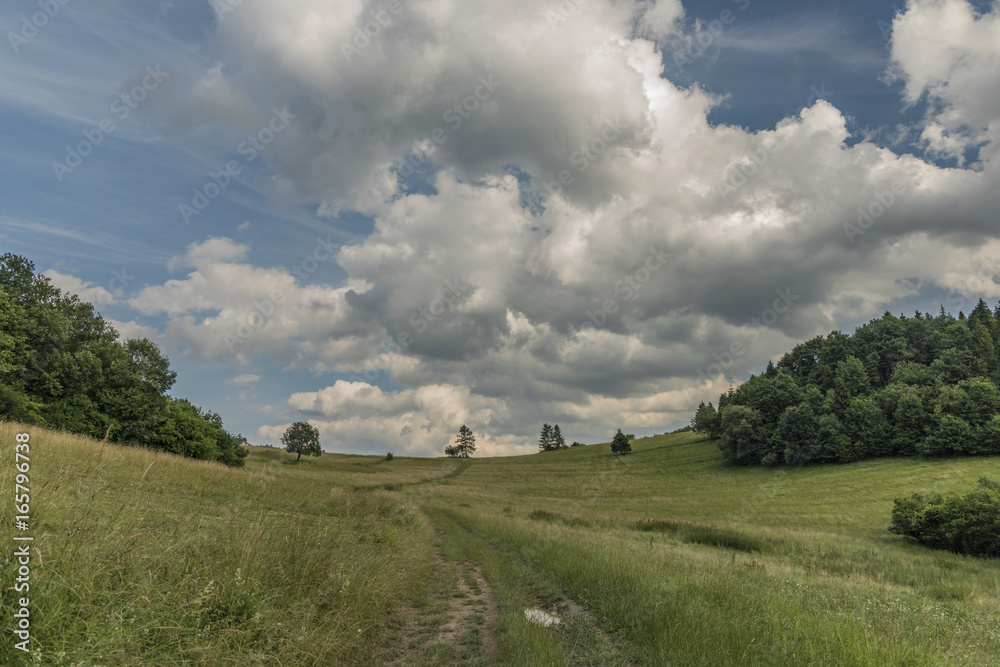 Sunny summer day over Lesnica village Sunny summer day over Lesnica village
