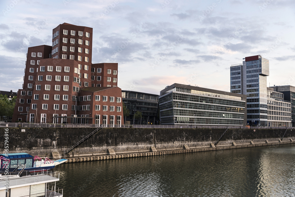 New Zollhof buildings in Media Harbor in Dusseldorf, Germany