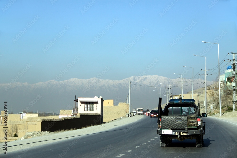 Beautiful Landscape of the City of in Kabul - Afghanistan 
