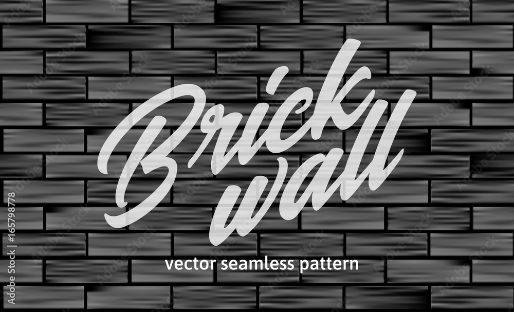 Obraz premium Black brick wall texture. Seamless pattern.