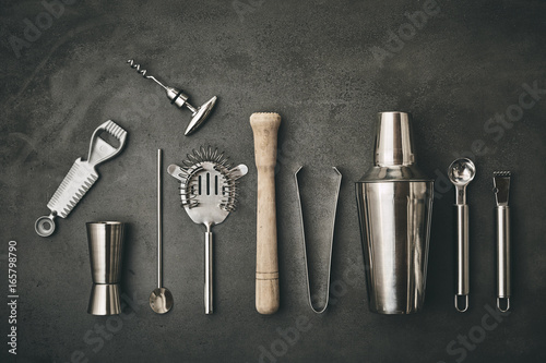 Collection of Cocktail Bar utensils photo