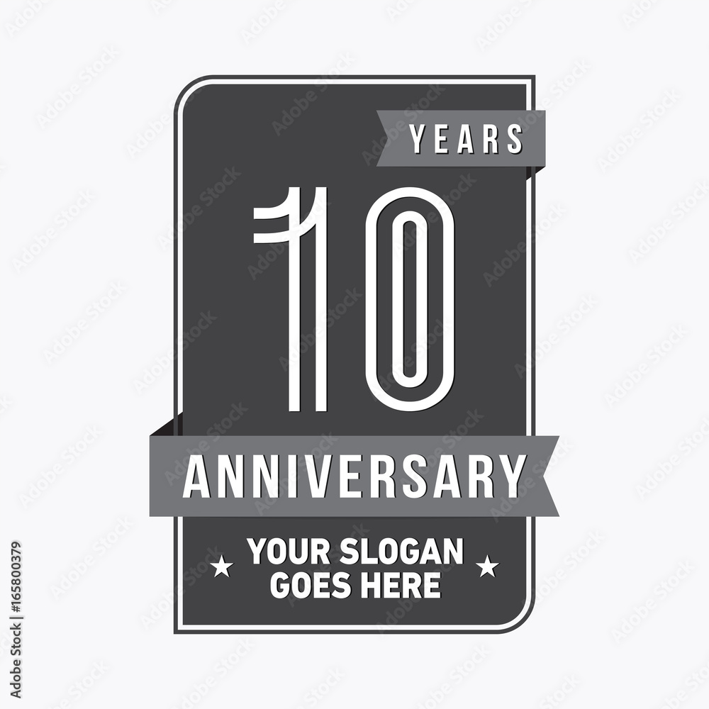 10th anniversary logo. Vector and illustration. 10th anniversary logo. Vector and illustration.