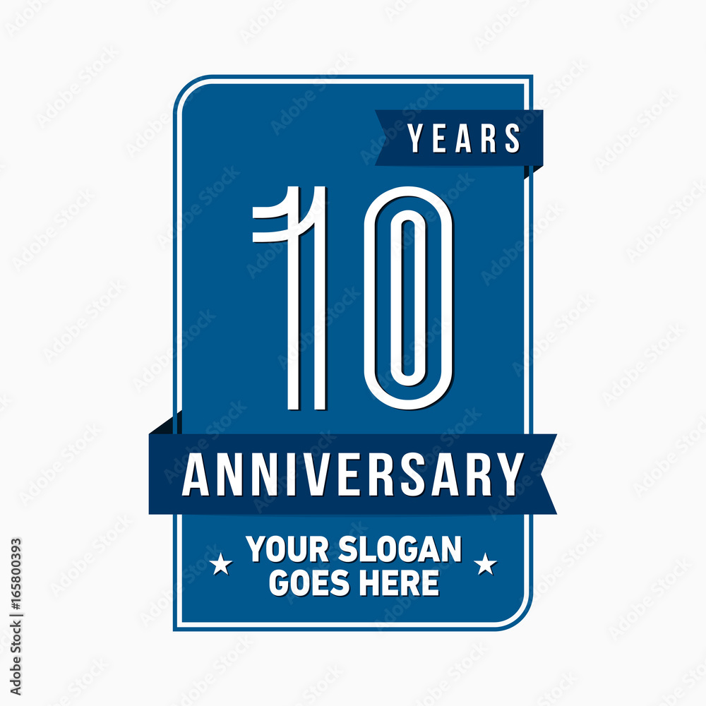 10th anniversary logo. Vector and illustration.