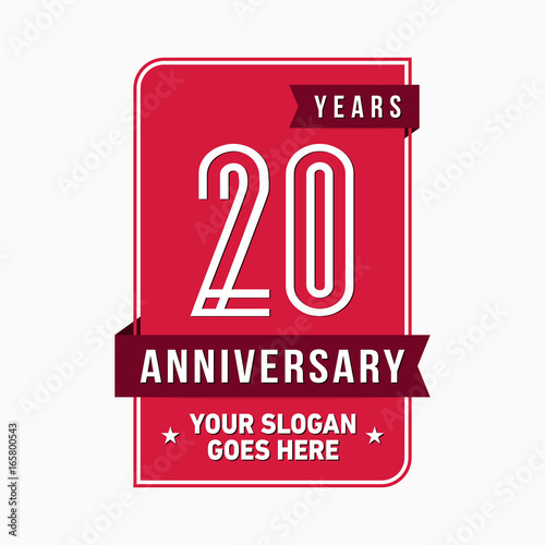 20th anniversary logo. Vector and illustration.
