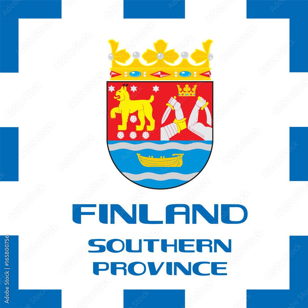 National ensigns, Flag and emblem of Finland - Southern Province