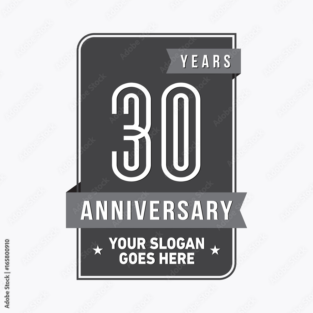 30th anniversary logo. Vector and illustration.