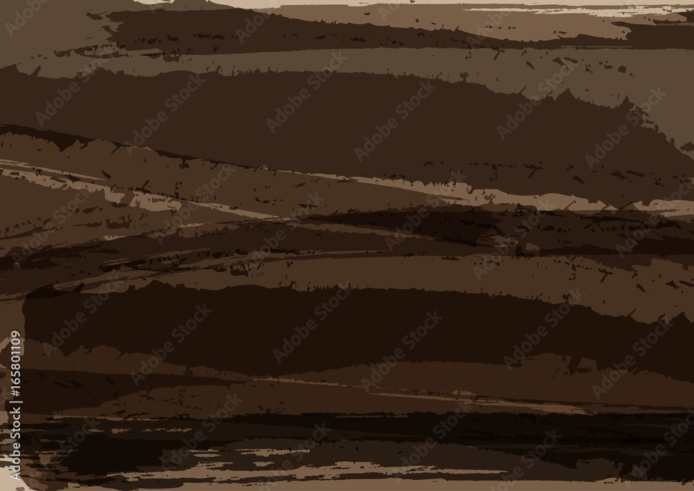 Naklejka premium Horizontal brown background with dirty brush strokes. Grunge, sketch, ink, paint, graffiti.